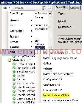 Configure the task by browsing to select the Updates package that contains the security updates that you
