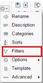 Interactive Filters Interactive Filters can be created in the Interactive HTML Optins Menu. These filters can be enabled, disabled r mdified after executing the reprt t HTML.