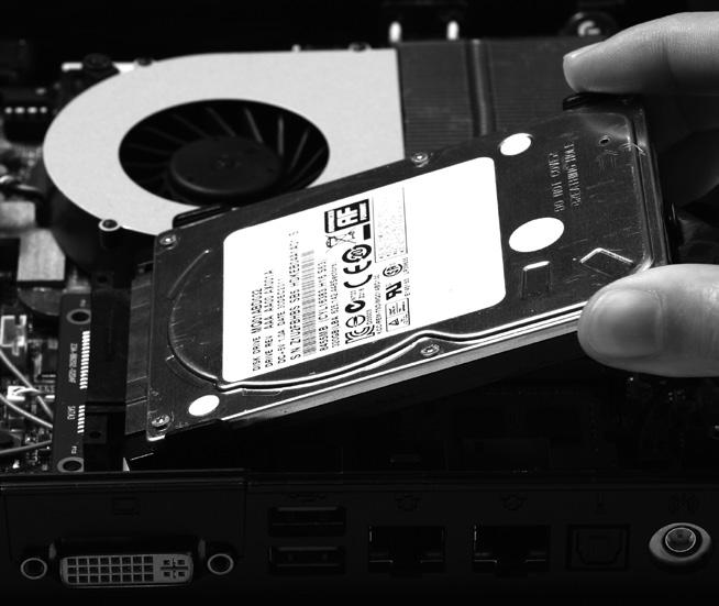 3. Insert the hard disk or SSD