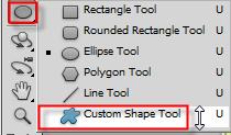 In the custom shapes options panel click the arrow to open the custom shape categories.