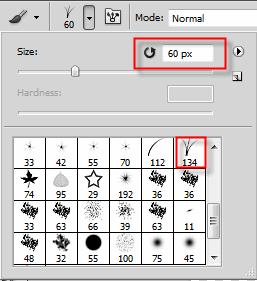values: Select the Brass Brush Tool the canvas with