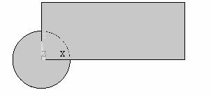 Plane Stress / Plane Strain 2-7 Figure 2-10 Rectangle and circle. Now subtract the circle from the rectangle.