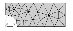 Main Menu > Preprocessor > Meshing > Mesh > Areas > Free Pick the quadrant > OK Figure 2-12 Triangular element mesh.
