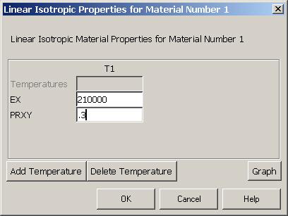 Example - Material Properties Preprocessor > Material Props > Material Models