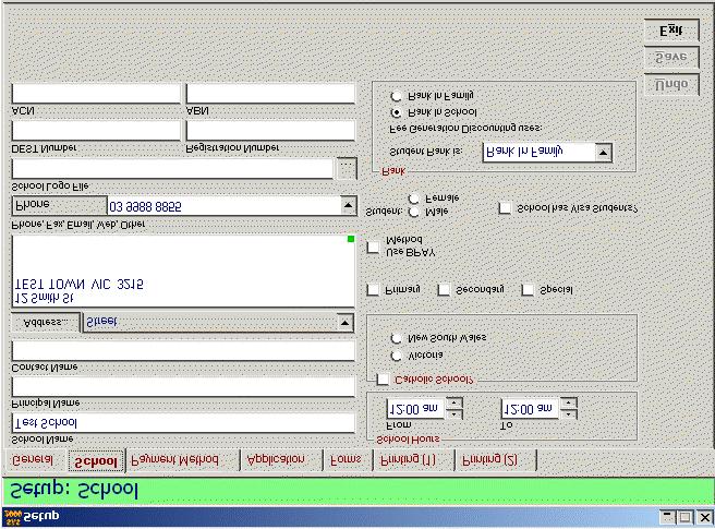 Enter RSB Number Overview The Registered Schools Board (RSB) number needs to be entered into SAS2000. This information is required for the AIM file export.