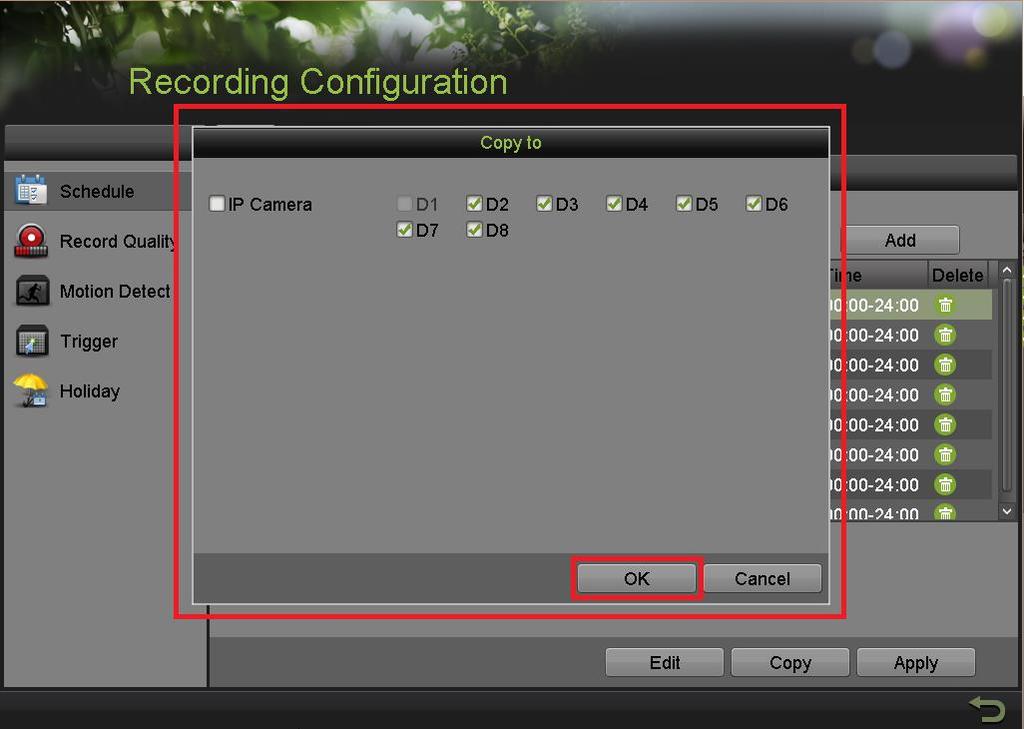 SETTING UP RECORDING After the recording has been set to EVENT RECORDING go to MOTION DETECT to set the