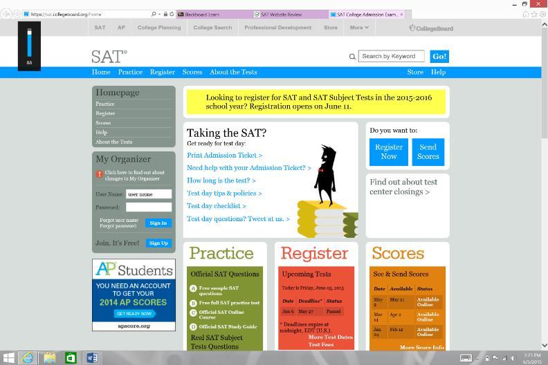 WEBSITE ANNOTATED BIBLIOGRAPHY 3 SAT. (2015). Retrieved from https://sat.collegeboard.org/home The College Board created this site to help students prepare for the SAT.