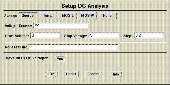 Figure 1 6) Now you need to setup the probes that specify the nodes for which the output data needs to be recorded. Select probes under "Setup results" in the simulation palette menu.
