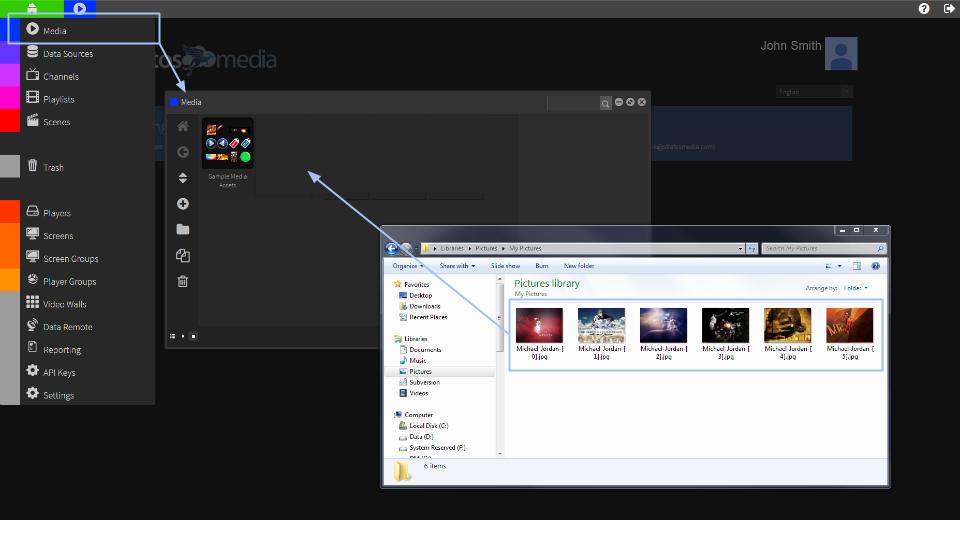 Step 2 Upload Media and prepare Channel of content Upload MEDIA Assets Access the MEDIA LIBRARY via the Green Home Menu.