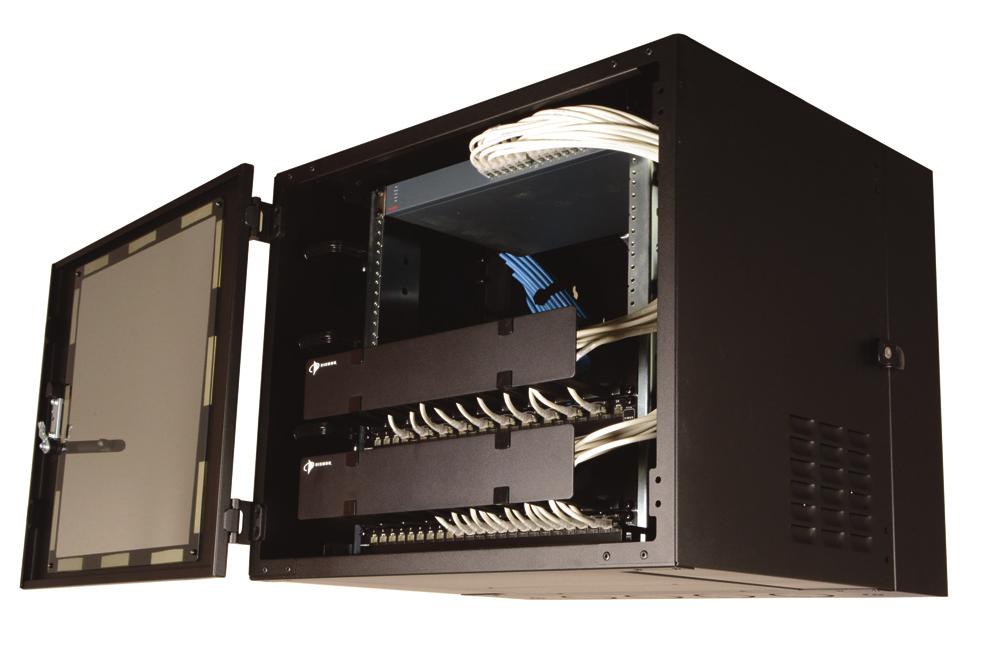 8 Wall Mount Cabinet Siemon s feature-rich Wall Mount Cabinet saves valuable floor space while providing a cost-effective means to secure and protect network equipment from dust, tampering, and other