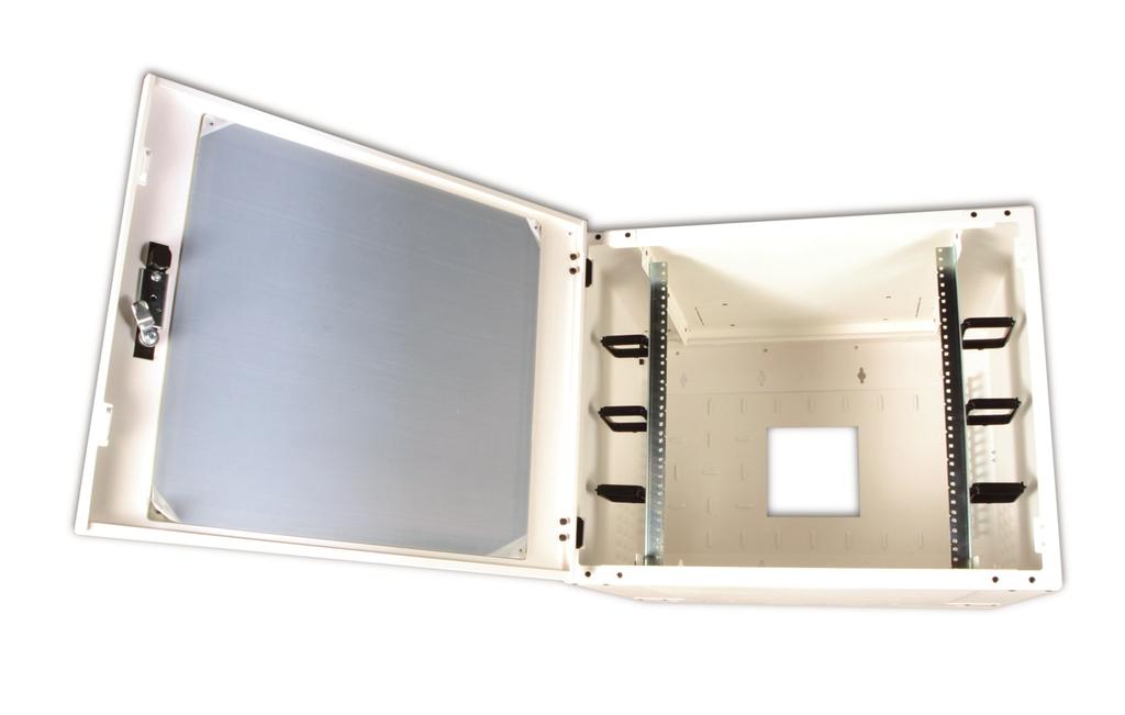 It is ideal as a mini telecommunications room or for remote network distribution and consolidation points in open, unprotected spaces such as warehouses, retail facilities and schools.