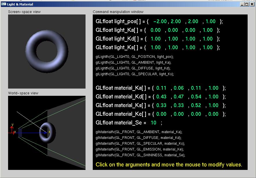 Old OpenGL API had built-in Lighting & Materials functions: OpenGL lighting Demos: Nate Robins Tutors NOT programmable, yet still instructive: Up to 8 light sources ONLY Phong lighting ONLY (ambient,