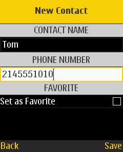 Note: You can also add a contact as a favorite from the Favorite Contacts screen.