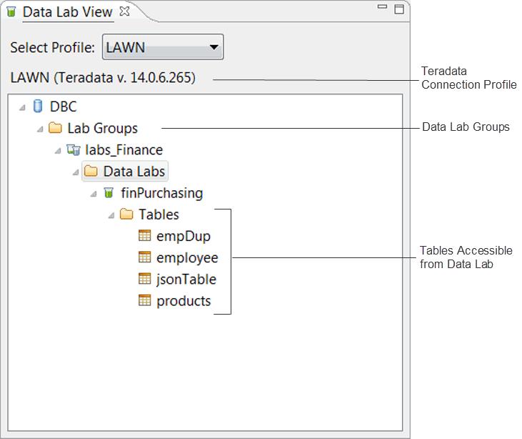3 Teradata Data Lab About Data Lab A data lab is a separate dedicated work space, also known as a "sandbox", within the data warehouse where you can explore, analyze new data, and test data value