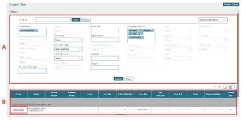 Filters: Refer to the Filter Panel section on page 2 for more information B.