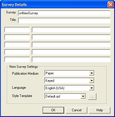 Creating a New Paper Keyed Survey By default, Snap 9 Professional opens to the Survey Overview window. From this starting point, you can create, clone, or delete surveys.