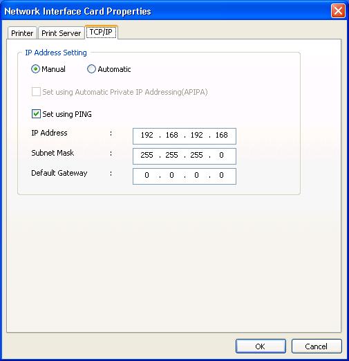 9. Select the TCP/IP tab. 10. Select Manual for IP Address Setting. 11.