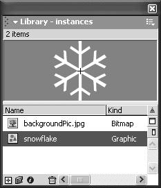 6. Symbols and Instances Macromedia Flash MX H O T 2. Make sure the instances layer is selected. If it s not, click to the right of the layer name to select that specific layer.