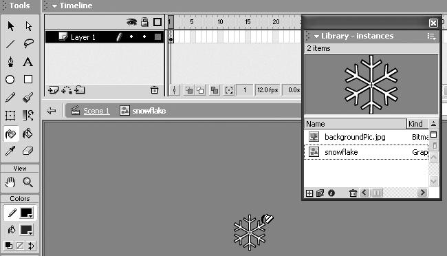 6. Symbols and Instances Macromedia Flash MX H O T Ink Bottle Stroke Color 4. In the Toolbox, select the Ink Bottle tool, and select black for the Stroke Color.