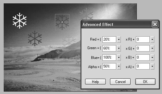 Macromedia Flash MX H O T 6. Symbols and Instances 12. Click to select another unmodified snowflake on the Stage. 13.