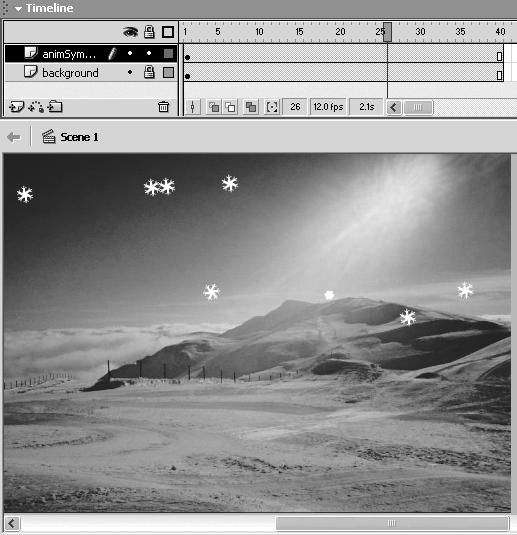 Macromedia Flash MX H O T 6. Symbols and Instances 5. Animating Graphic Symbols Up until now, you have been working with static Graphic symbols.