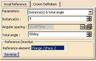 Instance(s) & angular spacing: the number of patterns as specified in the instances field are