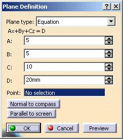 becomes grayed. Use the Normal to compass button to position the plane perpendicular to the compass direction.