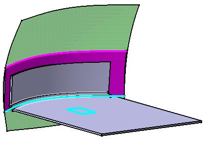 Page 42 Exact: the selected support is to be used for the creation of the surfacic flange. Approximation: the support surface is approximated using a ruled surface.