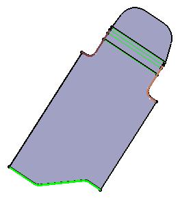 Page 61 Unfolded Surfacic Flange defined with Corners 1 and 2 of 10mm each, a Manual: Angle compensation of - 20deg for Side 1 and no compensation