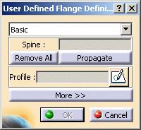 Creating a User Flange Page 82 This task explains how to generate a user flange from a spine and a user-defined profile. The NEWSweptWall01.