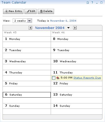 Shared Team Calendar 1 Set up meetings on for the