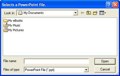 Creating New Presentation Data There are two ways that you can use EZ-Converter to create new presentation data: by converting a PowerPoint file (see below) or by inserting image files into the