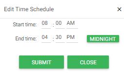 Edit a Time Schedule 1 To edit an existing Time Schedule: 1. Select the name of the Time Schedule 2.