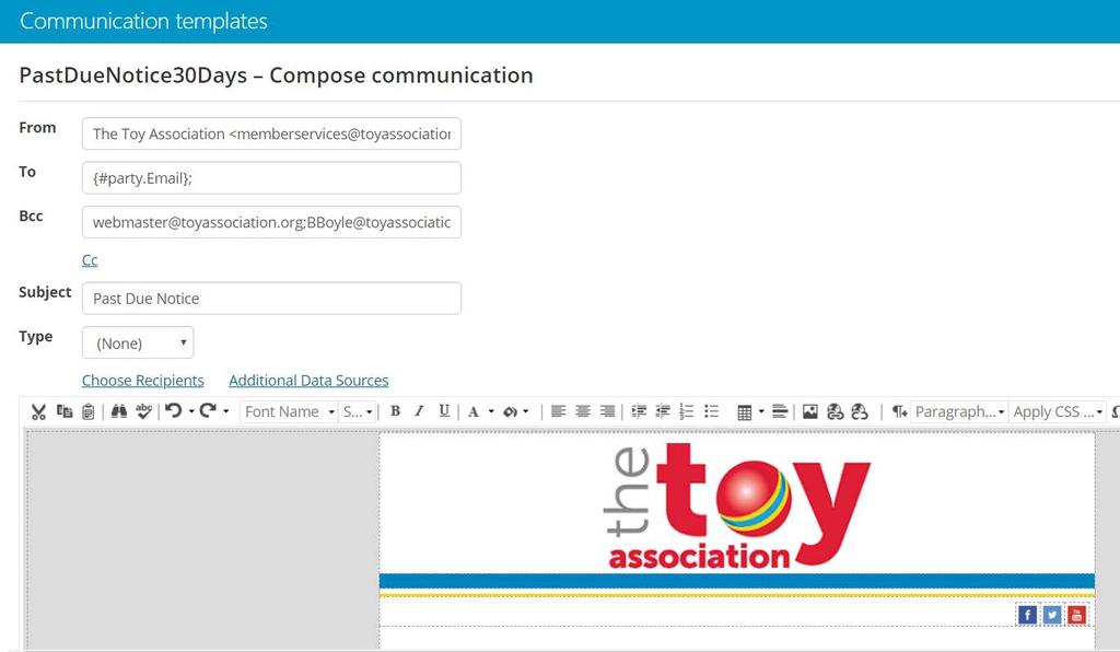 Process Automation The Toy Association Past Due Notice Since In