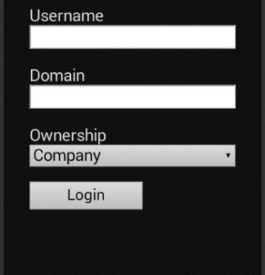 Designate device Ownership. Is it your Personal device or a Company owned device? Tap Login. Enter your Username. Enter the Domain.