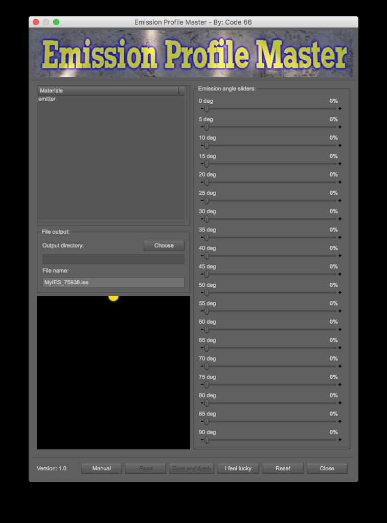 The Emission Profile Master GUI Disclaimer: The GUI you see might look a tiny bit