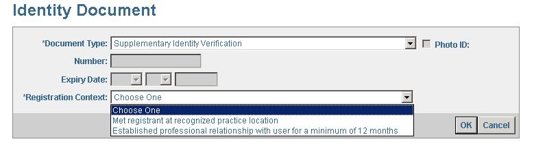 Enter the Expiry Date (if applicable). 5. Click OK. To add the second document, click Add Document and repeat the process. The updated Registrant s profile is displayed. 4.7.