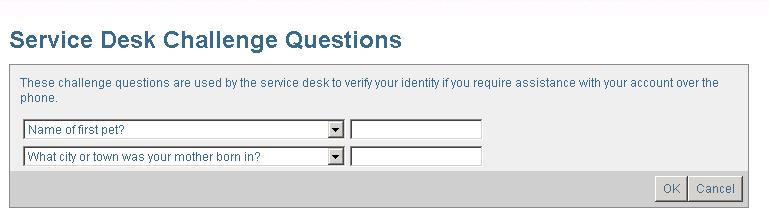 1. From the Registrant profile screen, go the Challenge Questions tab and click Change.