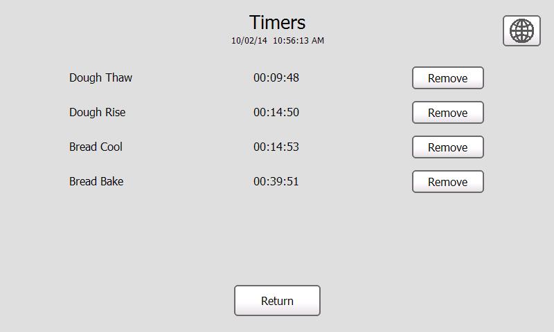 3. Press Return to go back to the Main screen. Removing a Timer 1.