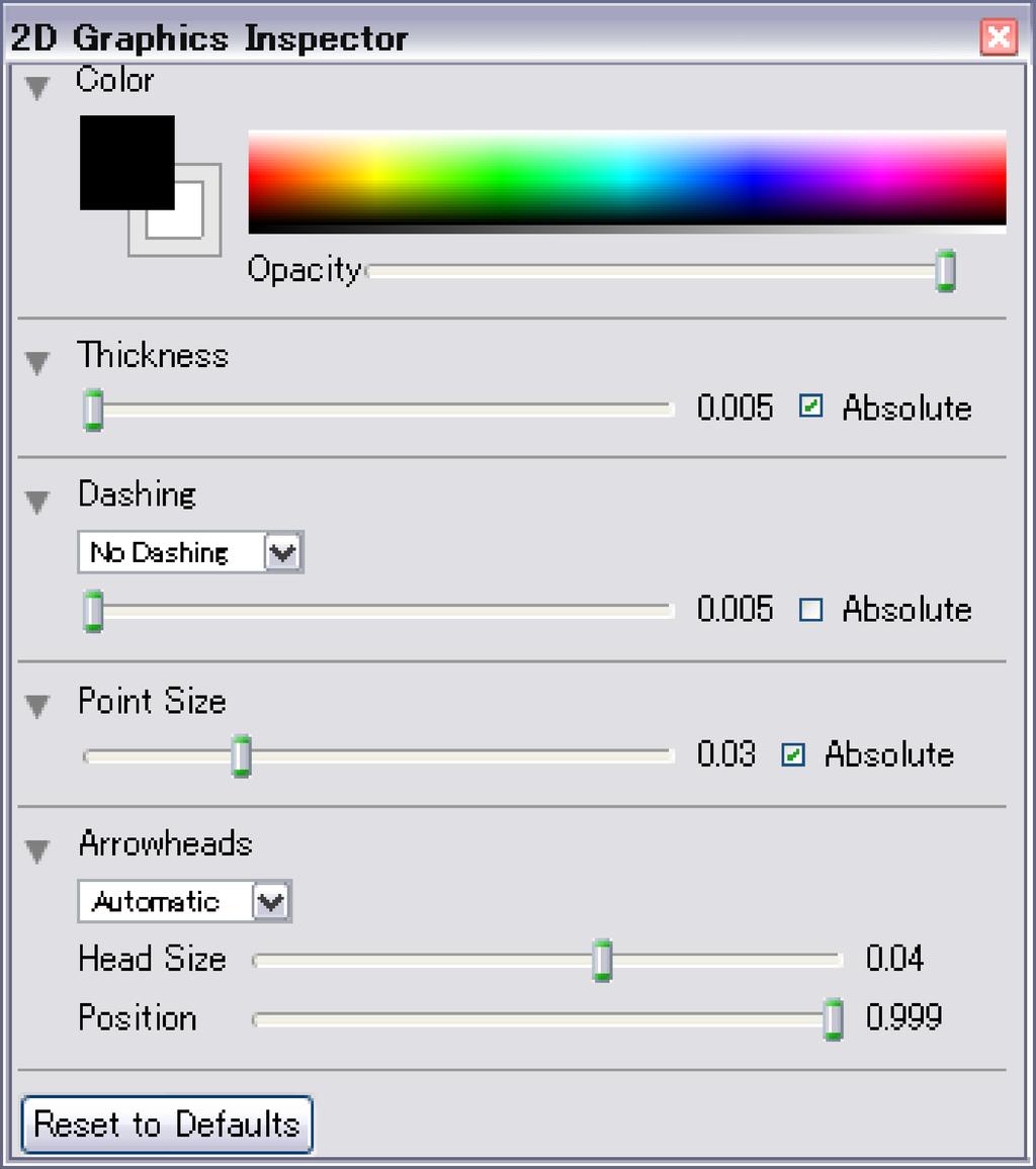 to display the Graphics Inspector palette.