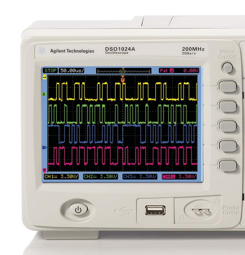 Agilent 1000A Series portable oscilloscopes: Engineered to give you more scope than you thought you could afford Powerful Signal Capture and Display Turn menu off for almost