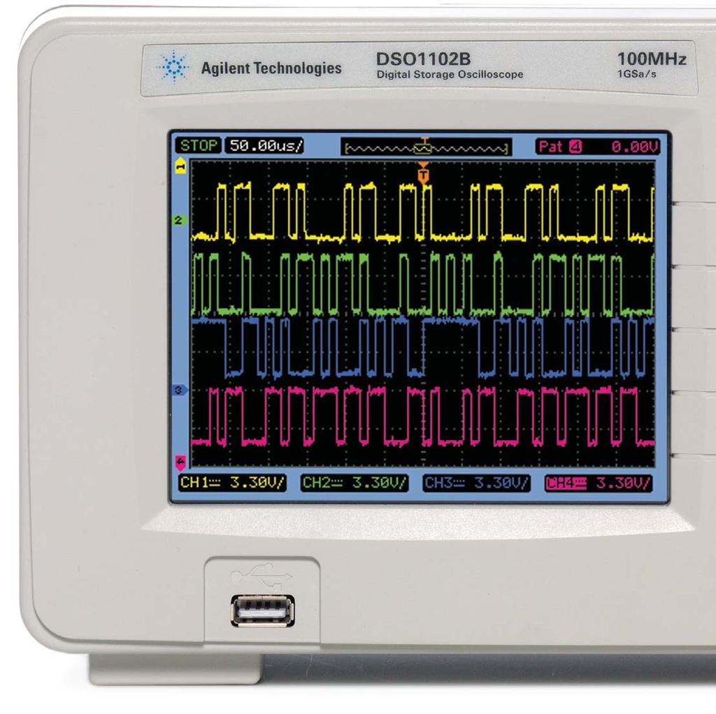 Agilent 1000B Series portable oscilloscopes: Engineered to give you more scope than you thought you could afford Powerful Signal Capture and Display Turn menu