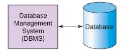 DBMS A database is a collection of data (not software). A database management system (DBMS) is the software which manages a database.