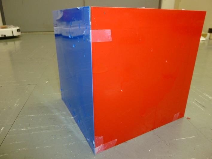 8)) was a cube whose length of the side were known and Object 2 (the cube on the left (fig. 9)) was a cube whose angle of the two sides was 90 degrees.