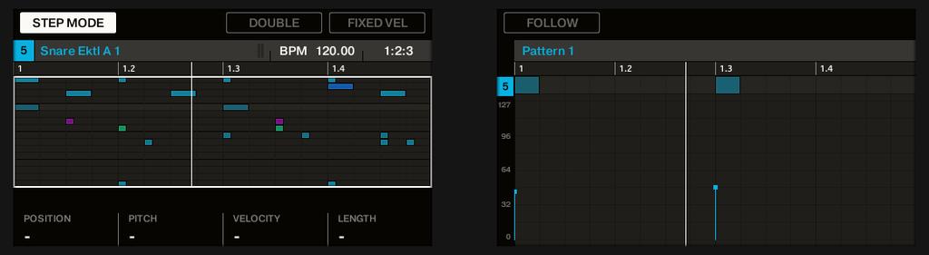 Creating Beats with the Step Sequencer Building Up a Beat in Step Mode 7.1.2 Adjusting the Pattern Length in Step Mode At any time, you can adjust the Pattern Length directly from the Step mode: 1.