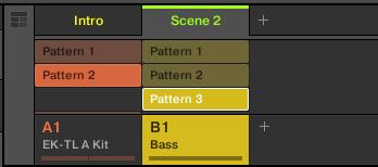 Creating an Arrangement Accessing Arranger View the length of the Section (determining the playback length of the Scene) or re-order the Sections as you see fit.
