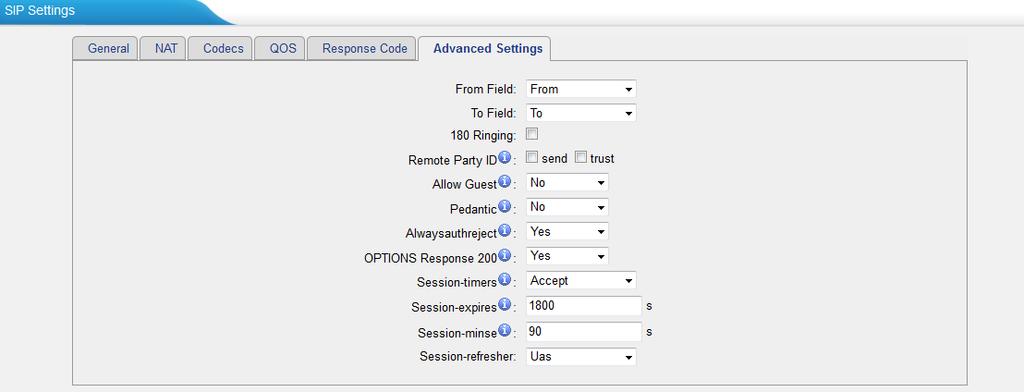 Figure 4-11 Response Code Note: We don t recommend configuing this if you are not familiarwith the code of call status from the VoIP server.