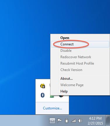 After connecting you should see the GlobalProtect icon change from showing a red "x" to a blue and green shield, with a message "Service connected" If the connection doesn't go
