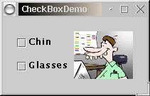 Handling events CODE LISTING CheckBoxDemo.java public class frame.setcontentpane CheckBoxDemo extends (new CheckBoxDemo JPanel ()); { frame.pack (); JCheckBox frame.