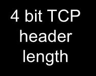 Example: TCP SYN Flood Attack (1) The TCP protocol Header: IP header 0 Source Port Sequence Number Destination Port TCP header 4 bit TCP header length 6 bit unused